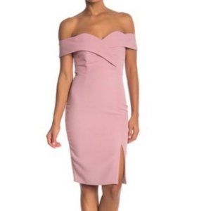 Flattering pink waist-hugging dress